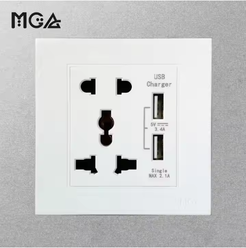 3.4A Double USB Socket and 16A Universal Socket